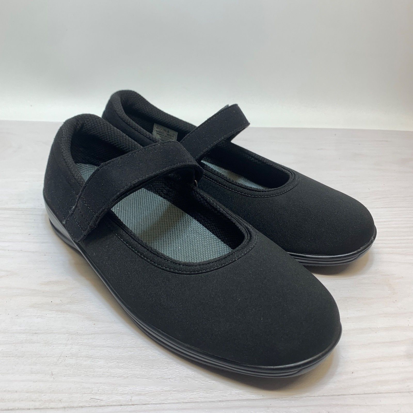 Orthofeet 827 Springfield Women's Stretch Shoe Size 11.5d Wide Black Comfort